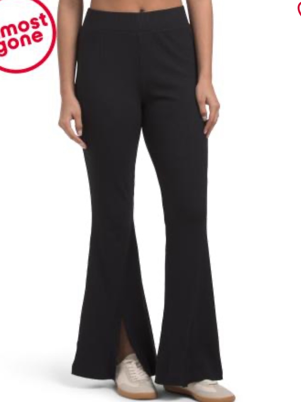 Black Split-Hem Flare Pants